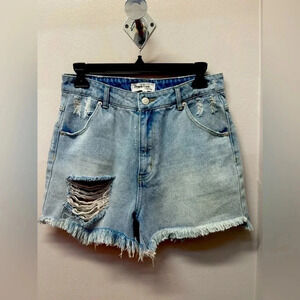 Peach Love Distressed Denim cut off shorts